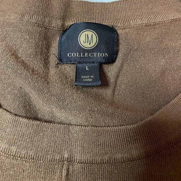 JM Collection size large brown crew neck sweater - Picture 3 of 6